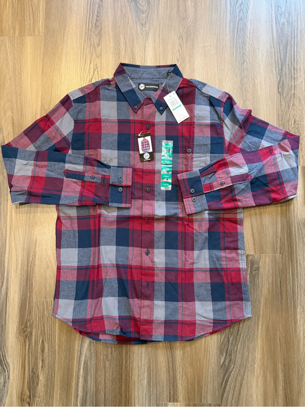 Weatherproof Men's Red & Blue Plaid Button-Down Shirt
